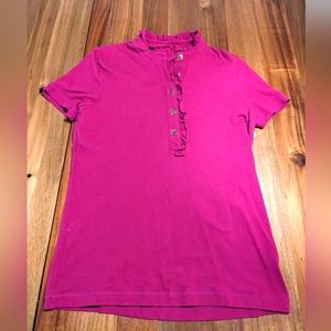 Tory Burch ruffle trim polo shirt